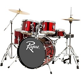 Open Box Rogue 5-Piece Complete Drum Set Level 1 Dark Red