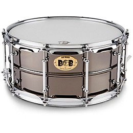 Pork Pie Big Black Brass Snare Drum With Tube Lugs and Chrome Hardware With Road Runner Bag