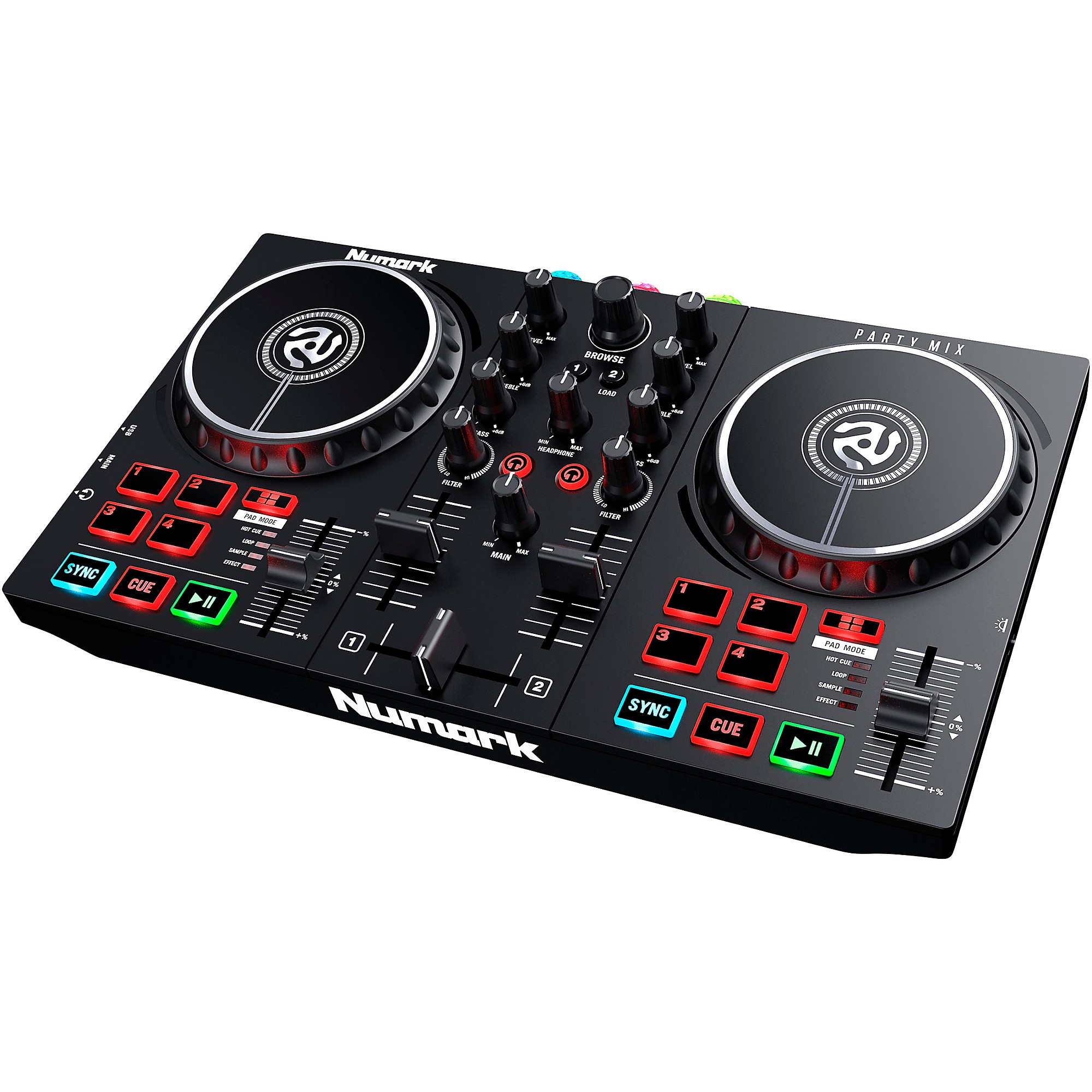 【動作確認済】Numark Party Mix DJコントローラー Open Box Numark Party Mix II DJ Controller With Built-in