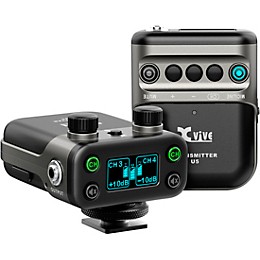 Xvive U5 Dual-Channel Wireless System for Lavalier Microphone and Audio Devices Black
