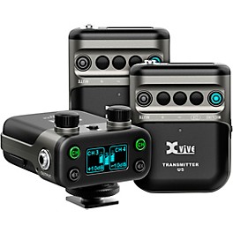 Xvive U5T2 Dual-Channel Wireless System for Lavalier Microphone and Audio Devices Black