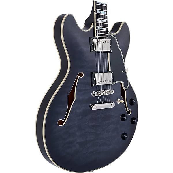 D'Angelico Limited-Edition Excel DC XT Semi-Hollow Electric Guitar With Stopar Tailpiece Charcoal Burst