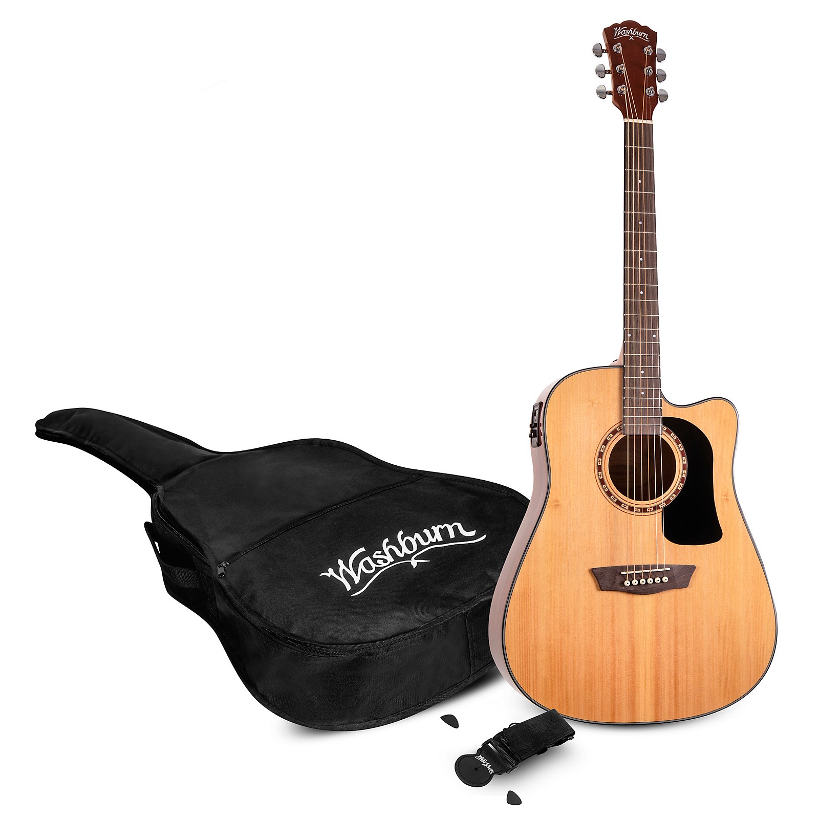 Washburn Apprentice AcousticElectric Guitar Pack Natural Guitar Center