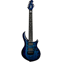 Ernie Ball Music Man Majesty 7 Quilt Top Electric Guitar Blue Ink