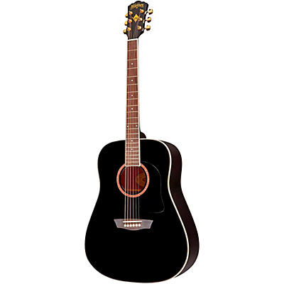Washburn Wd100dl Dreadnought Mahogany Acoustic Guitar Black for sale
