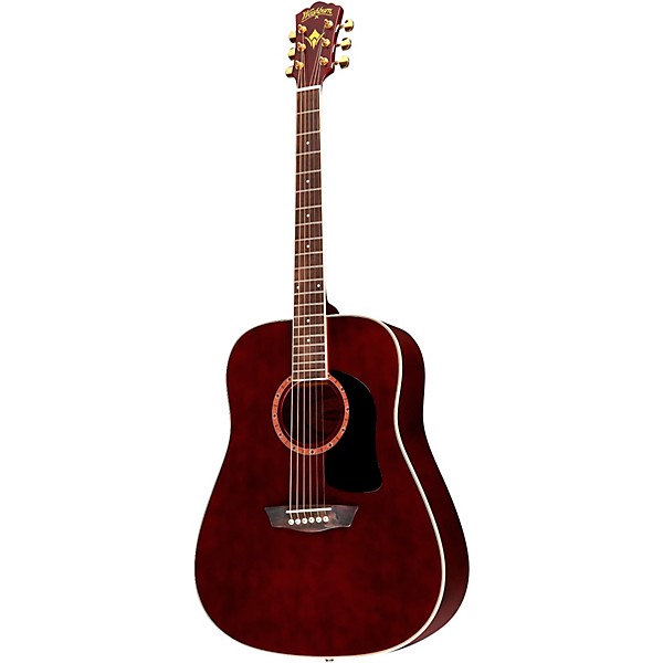 Washburn WD100DL Dreadnought Mahogany Acoustic Guitar Transparent Wine Red