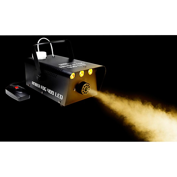 Eliminator Lighting Amber Fog 400 A 400 Watt Fog Machine With Amber LEDs On the Front To Illuminate The Fog.