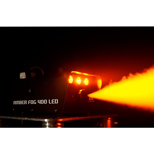 Eliminator Lighting Amber Fog 400 A 400 Watt Fog Machine With Amber LEDs On the Front To Illuminate The Fog.