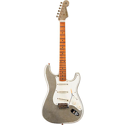 Fender Custom Shop Limited-Edition Platinum Anniversary '50S Stratocaster Journeyman Relic Electric Guitar Aged Silver Sparkle for sale