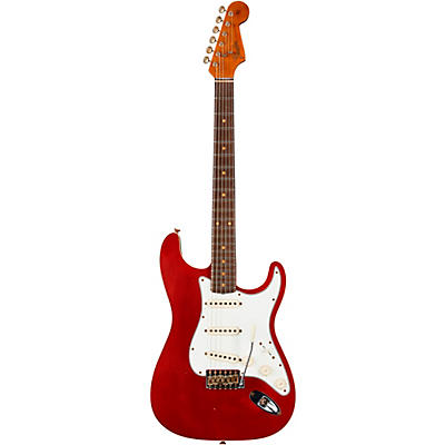 Fender Custom Shop Limited-Edition Double-Bound Stratocaster Journeyman Relic Electric Guitar Aged Candy Apple Red for sale