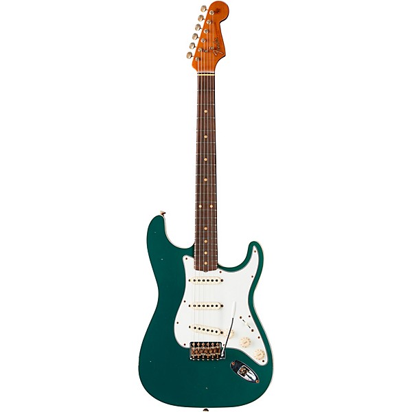 Fender Custom Shop Limited-Edition Double-Bound Stratocaster Journeyman Relic Electric Guitar Aged Sherwood Green Metallic