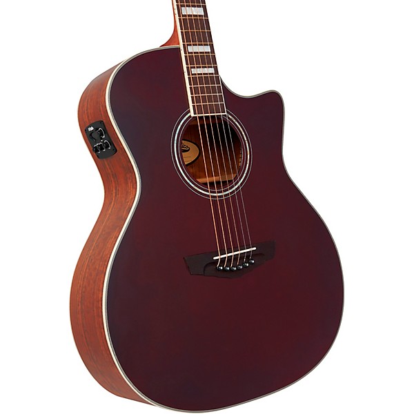 Clearance D'Angelico Premier Series Gramercy CS Cutaway Orchestra Acoustic-Electric Guitar Wine Red