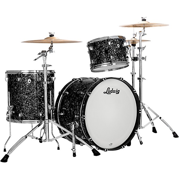 Ludwig NeuSonic 3-Piece Fab Shell Pack With 22" Bass Drum Ebony Pearl