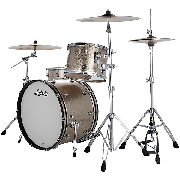 Ludwig NeuSonic 3-Piece Fab Shell Pack With 22" Bass Drum Titanium Super Sparkle