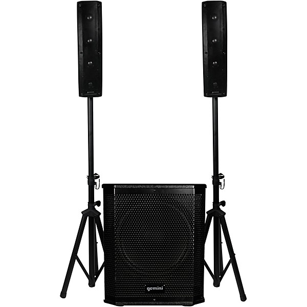 Gemini LRX-1204 Portable Line Array PA System With 12" Subwoofer & Stands