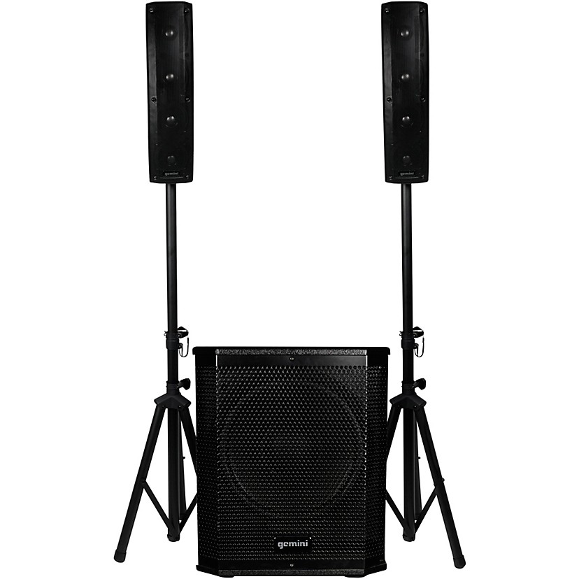 Gemini LRX-1204 Portable Line Array PA System With 12" Subwoofer and Stands