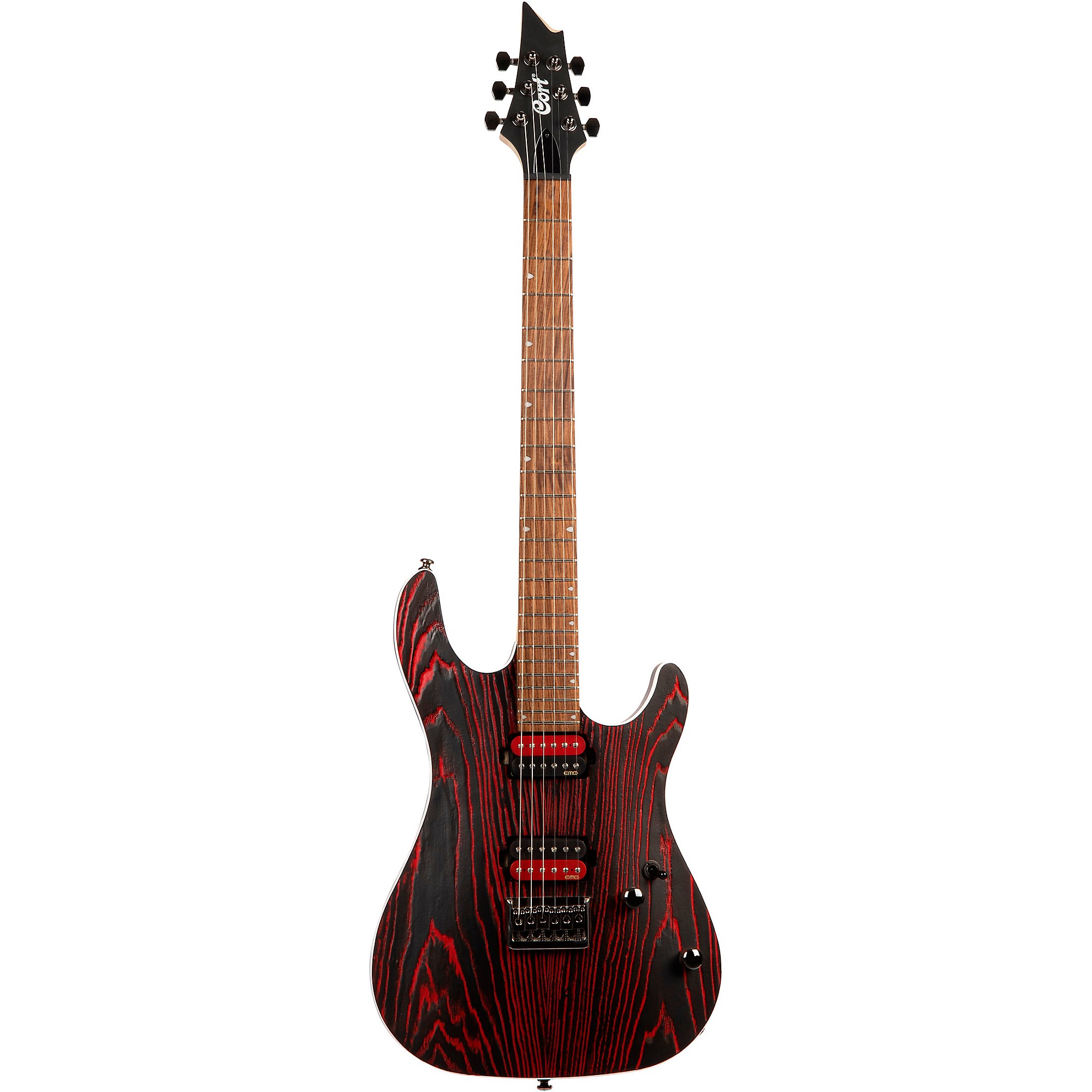 Cort KX Series 6 String Electric Guitar Etched Black and Red