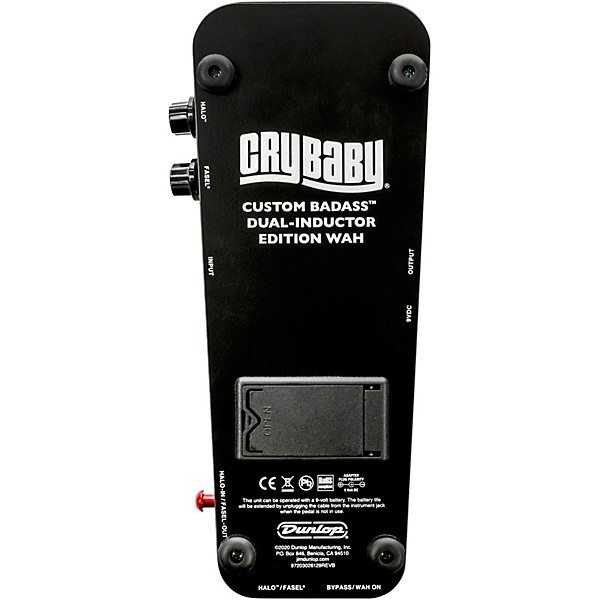 Dunlop GCB65 Cry Baby Custom Badass Dual-Inductor Edition Wah Pedal Black