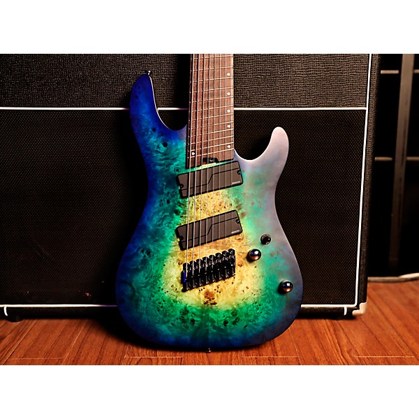 Cort KX Series 8 String Multi-Scale Electric Guitar Mariana Blue Burst