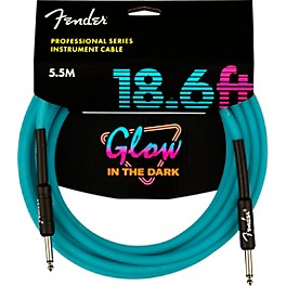 Fender Professional Series... Fender Professional Series Glow in the Dark Straight to Straight Instrument Cable 18.6 ft. Blue