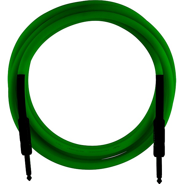 Fender Professional Series Glow In The Dark Straight to Straight Instrument Cable 10 ft. Green