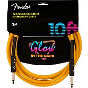 Fender Professional Series Glow In The Dark Straight To Straight Instrument Cable 10 Ft. Orange for sale