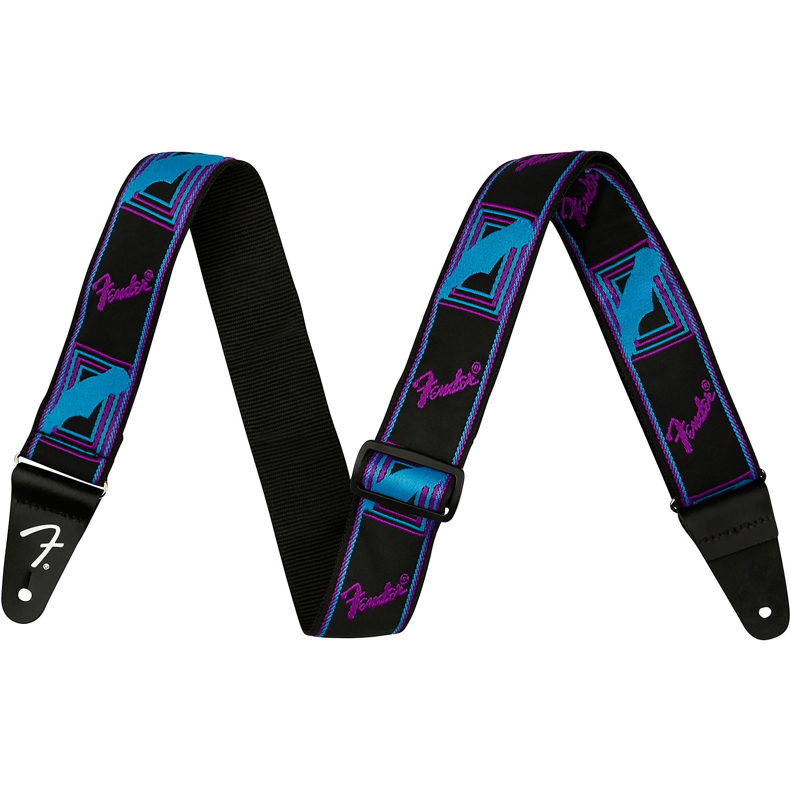 Fender Neon Monogrammed Limited-Edition Guitar Strap Purple and 