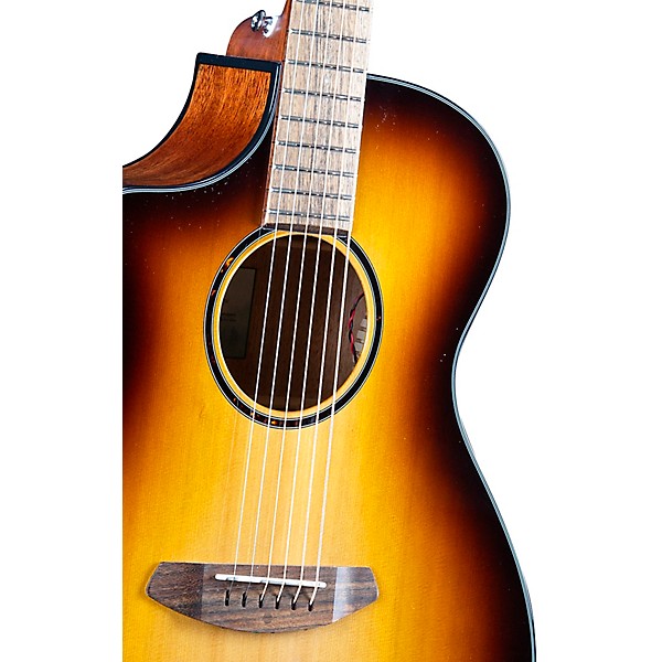 Breedlove Discovery S CE LH Red Cedar-African Mahogany Concert Left-Handed Acoustic-Electric Guitar Edge Burst