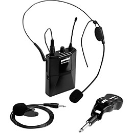 Open Box Gemini GMU-HSL100 Single Headset, Lavalier Wireless UHF Microphone System Level 1