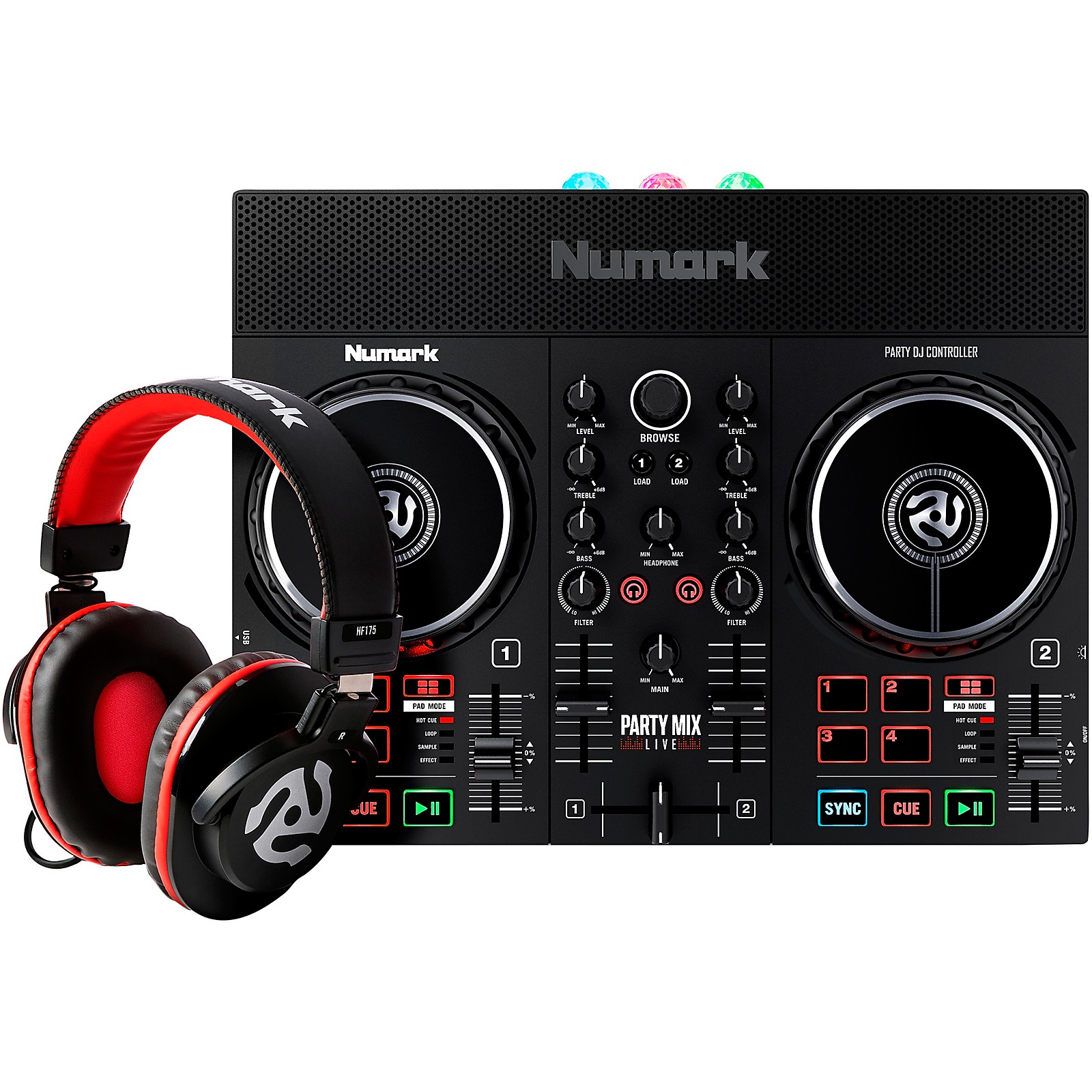 Numark Party Mix Live DJ Controller Bundle With Professional