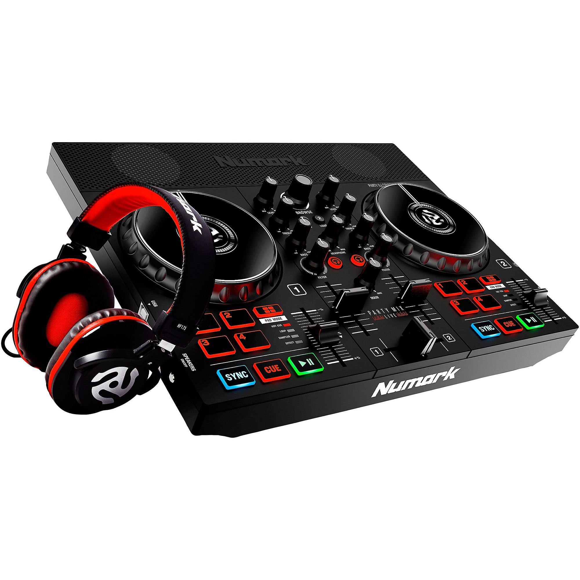 Numark Party Mix Live DJ Controller Bundle With Professional 