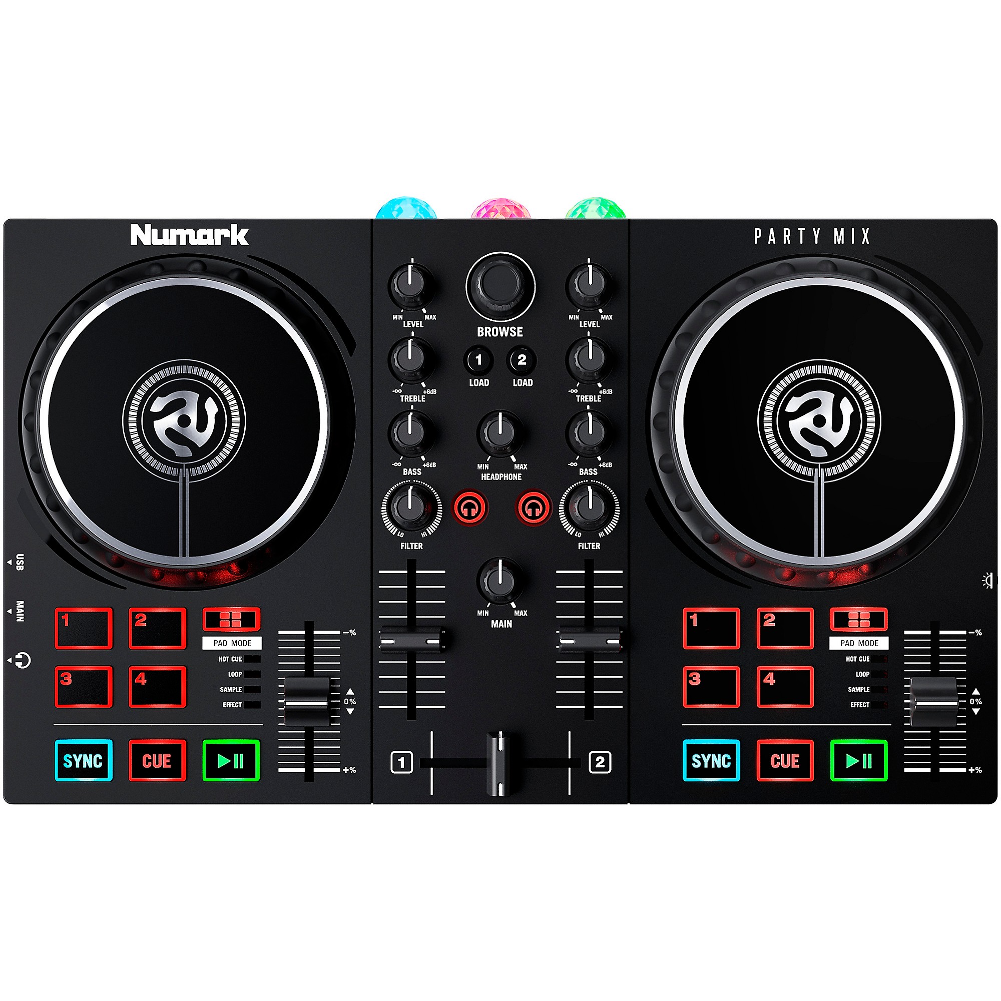 Numark Party Mix Live DJ Controller Bundle With Professional