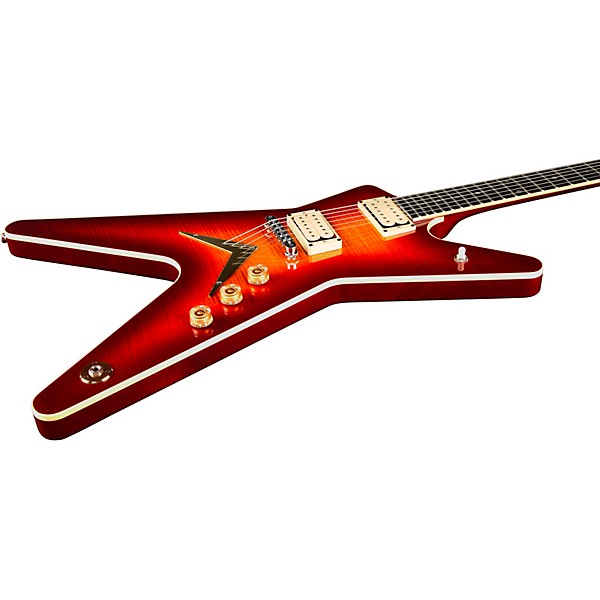 Dean USA Patents Pending ML Flame Top Electric Guitar Trans Cherry Sunburst