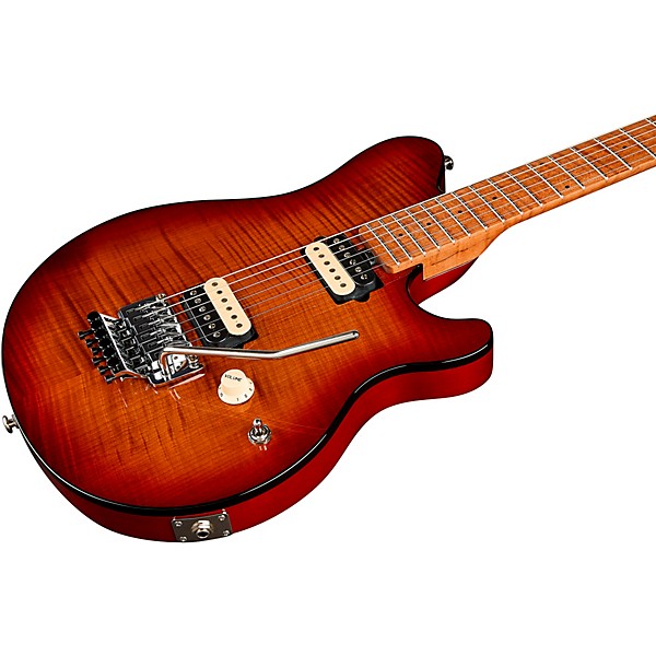 Ernie Ball Music Man Axis Flame Top Electric Guitar Roasted Amber