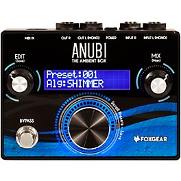 Blemished FoxGear Anubi Ambient Box Reverb Effects Pedal Level 2 Black and Blue 197881001858