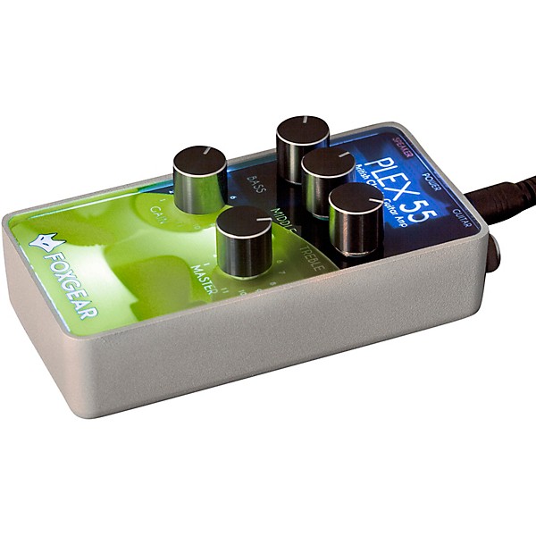 Open Box FoxGear Plex 55 Classic Britihs Tone Effects Pedal Level 2 Yellow Black and White 197881013110