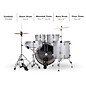 Ludwig Accent 5-Piece Drum Kit With 20" Bass Drum, Hardware and Cymbals Silver Sparkle