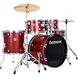 Ludwig Accent 5-Piece Drum Kit With 22... Ludwig Accent 5-Piece Drum Kit With 22" Bass Drum, Hardware and Cymbals Red Sparkle