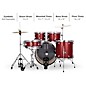 Ludwig Accent 5-Piece Drum Kit With 22" Bass Drum, Hardware and Cymbals Red Sparkle