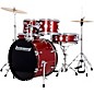 Ludwig Accent 5-Piece Drum Kit With 22" Bass Drum, Hardware and Cymbals Red Sparkle