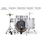 Ludwig Accent 5-Piece Drum Kit With 22" Bass Drum, Hardware and Cymbals Silver Sparkle