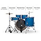 Ludwig Accent 5-Piece Drum Kit With 22" Bass Drum, Hardware and Cymbals Blue Sparkle