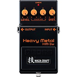 Open Box BOSS HM-2W Heavy Metal Waza Craft Distortion Effects Pedal Level 1 Black