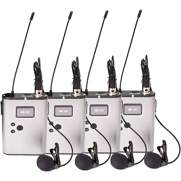 VocoPro BENCHMARK-QUAD-BP 4-Channel True Diversity Body Pack and Lavalier Microphone System