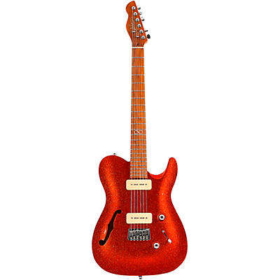 Chapman Ml3 Semi Hollow Pro Traditional Electric Guitar Burnt Orange Sparkle Gloss for sale