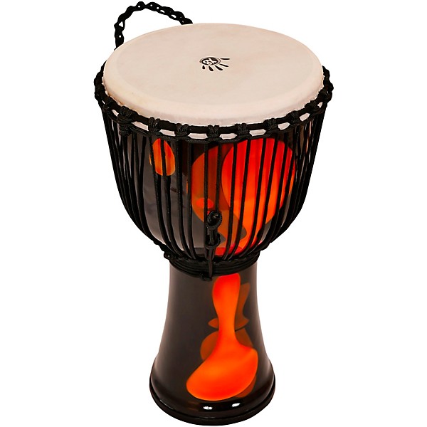 X8 Drums Lava Lamp Djembe, 10" Orange Multi Fade