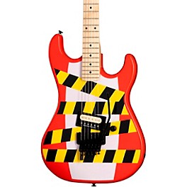 Kramer Baretta "Danger Zone" Custom Graphic Electric Guitar Warning Tape on White Red