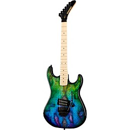Open Box Kramer Baretta "Viper" Custom Graphic Electric Guitar Level 2 Snakeskin Green Blue Fade 194744875045