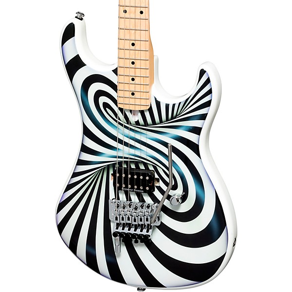 Kramer The 84 "Illusionist" Custom Graphic Electric Guitar 3D Black White Swirl