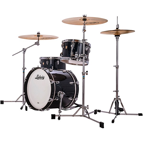 Ludwig Classic Maple 3-Piece Jazzette Shell Pack With 18" Bass Drum Hybrid Black Sparkle